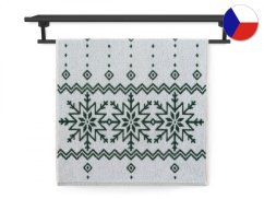 Vánoční ručník 55x100 ZARA 450g Norský vzor bílozelené