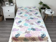 Dětské bavlněné prostěradlo s potiskem 90x200 Lilo a Stitch leaves