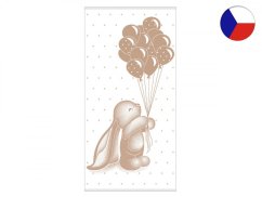 Dětská froté osuška NORA 70x140 Veselý zajíček béžový 450g 