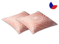 Damaškový dekorační polštářek 40x40 EXCELLENT SOPHIA Grafico tmavá lososová
