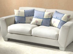 Bavlněný dekorační polštářek 40x40 KOMFORT Tulipán světle modrý