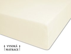 Prostěradlo froté na vysokou matraci 100x200 smetanové