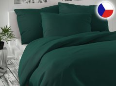 Jednobarevné povlečení satén 2x 70x90, 200x200 Luxury Collection Tmavě zelené