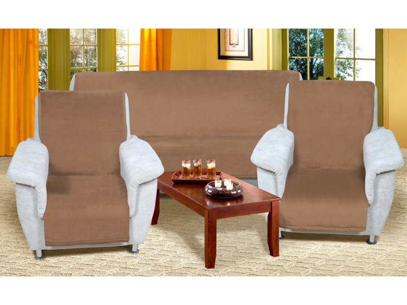 Přehoz na sedačku MICRO kávový