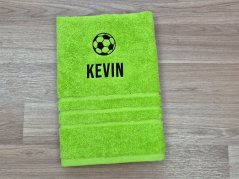 Ručník se jménem pistáciový 50x100 Fotbalový míč + KEVIN