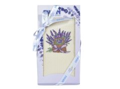 Dárkové balení vaflové utěrky SWAN 1ks Levandule košík