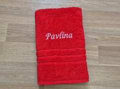 Osuška se jménem PAVLÍNA 70x140 červená