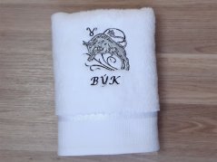 Luxusní dárkové balení osušky Znamení Býk bílá/šedá