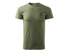 Tričko pro myslivce s výšivkou khaki- 3XL Jelen