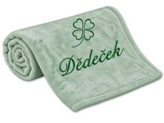 Deka pro dědečka se čtyřlístkem 150x200 šalvějová
