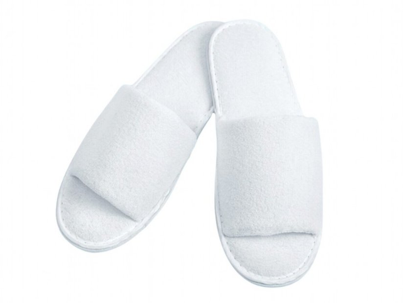 Bílé pantofle bez špičky hotelové KLASIK