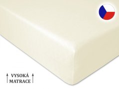 Jersey prostěradlo na vysokou matraci 140x200 EXTRA Smetanové