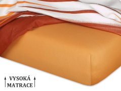 Jersey prostěradlo na vysokou matraci 180x200x25 EXCLUSIVE Karamel