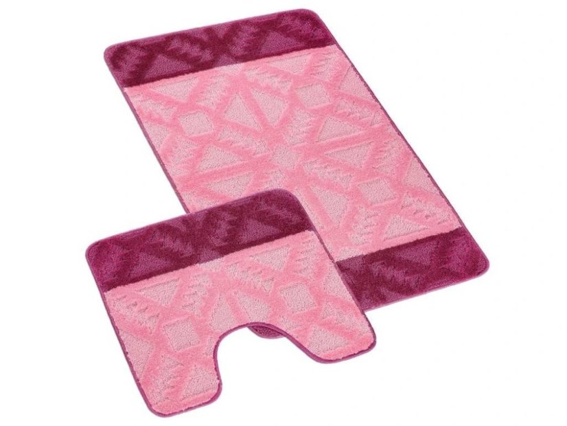 Koupelnové předložky set 2 ks Geometrie růžová