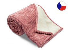 Luxusní deka z mikrovlákna OVEČKA 150x200 Manžestr starorůžová 520g