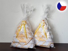 Dárkové utěrky Vánoční stromeček bílá/žlutá 