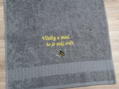 Luxusní dárkové balení ručníku pro včelaře šedý 450g