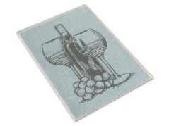 Malý kuchyňský ručník 35x50 ZARA 450g Láhev vína modrošedá