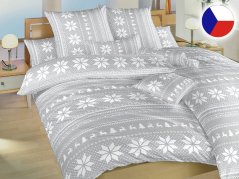 Vánoční povlečení bavlna 70x90, 140x200 Sobi šedí
