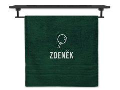 Ručník se jménem NA PŘÁNÍ tmavě zelený 50x100 Stolní tenis