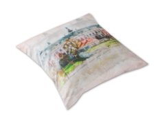 Saténový dekorační polštářek 40x40 GEON Město Broumov klášter