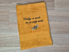 Ručník pro včelaře hořčicový 450g Včelky a med, to je můj svět