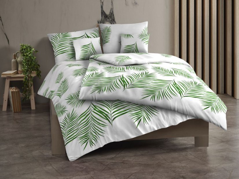 Povlečení bavlna renforcé 70x90, 140x200 Tropical bílé