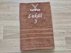 Ručník se jménem NA PŘÁNÍ hnědý 50x100 Florbal