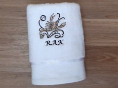 Luxusní dárkové balení ručníku Znamení Rak bílá/hnědá