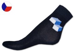 Dětské bavlněné ponožky Černé s kostkou 29/30