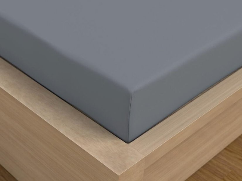 Luxusní saténové prostěradlo 90x200 tmavě šedé