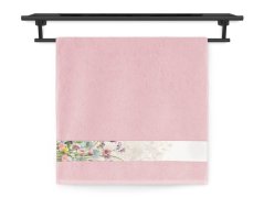 Froté osuška 70x140 NORA TISK 450g Luční květina růžová