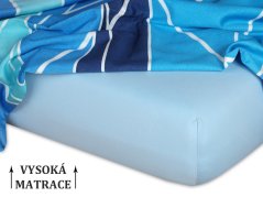 Jersey prostěradlo na vysokou matraci 180x200x25 EXCLUSIVE Světle modrá