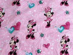 Dětské bavlněné prostěradlo s potiskem 90x200 Minnie Flowers 02