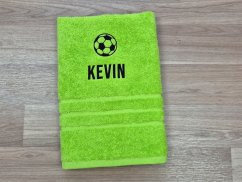 Ručník se jménem pistáciový 50x100 Fotbalový míč + KEVIN