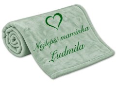 Deka Nejlepší maminka se srdíčkem a jménem 150x200 šalvějová