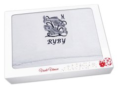 Vánoční dárkové balení osušky Znamení Ryby bílá/šedá