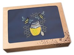 Pánská zástěra pro včelaře v dárkovém balení tmavě šedá 72x100 Včelky na medu