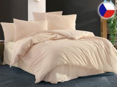 Krepové povlečení KOMFORT Jednobarevné béžové 2x 70x90, 240x220