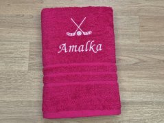 Ručník se jménem NA PŘÁNÍ purpurový 50x100 Florbal