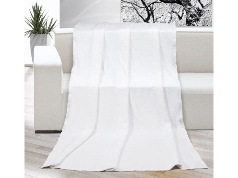 Luxusní deka mikroplyš 150x200 Bílá 400g