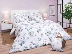 Francouzské bavlněné povlečení 240x200, 2x 70x90 KOMFORT Sasanka modrá