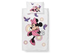 Dětské povlečení do postýlky 100x135, 40x60 Minnie a motýlci