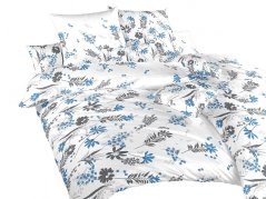 Krepové povlečení KOMFORT Agáta denim na bílém 70x90, 140x200