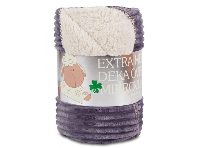 Luxusní deka z mikrovlákna OVEČKA 150x200 Manžestr antracit 520g