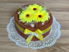 Textilní dort z osušky Sofie hnědá