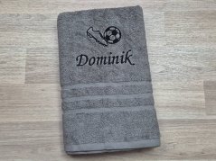 Ručník se jménem NA PŘÁNÍ stříbrný 50x100 Kopačka a míč