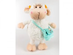 Dětský plyšák Ovečka s taškou mentol 30 cm