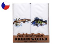 Dárkové pánské kapesníky pro rybáře Green World C 2ks