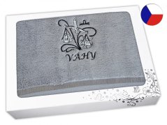 Luxusní dárkové balení ručníku Znamení Váhy šedá/šedá